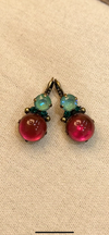Raspberry swarovski earrings