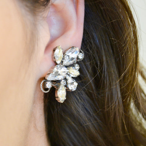 Double Droplet Earings, Crystal