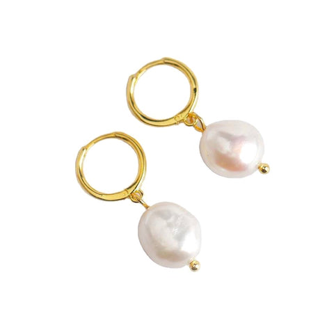 Ivory freshwater pearl earrings
