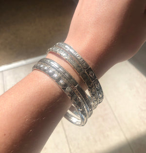 Thick Silver Bangles