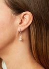 Champagne crystal long drop earrings