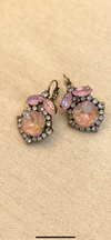 Citrine & Pink crystal earrings