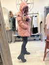 Pink quilted coat