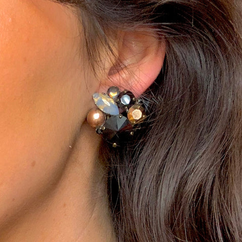 Blue swarovski earrings