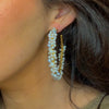 Pink & turquoise Swarovski earrings