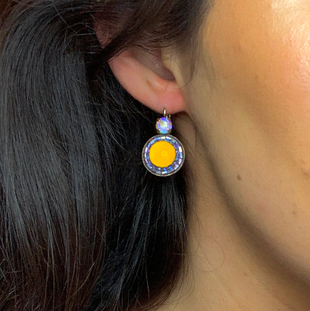 Boho Droplet Earrings in Amber 