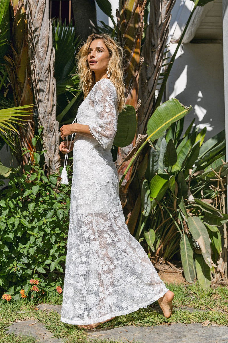 Love of Details White Lace Backless Maxi Dress | White lace maxi dress,  White lace maxi, Wedding dresses lace