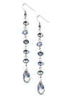 Champagne crystal long drop earrings
