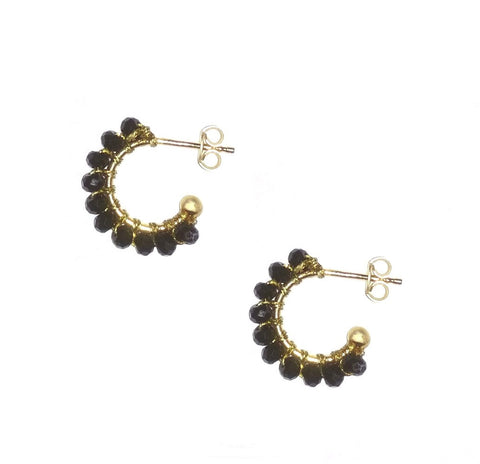 Black Cluster Clip Earrings